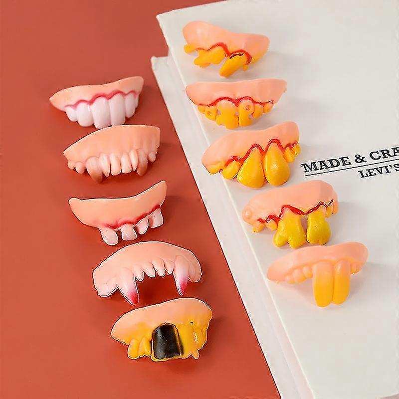 Pack De 5 Dentaduras Postizas LED De Halloween – Colores Brillantes Intermitentes Para Fiestas Y Disfraces Divertidos