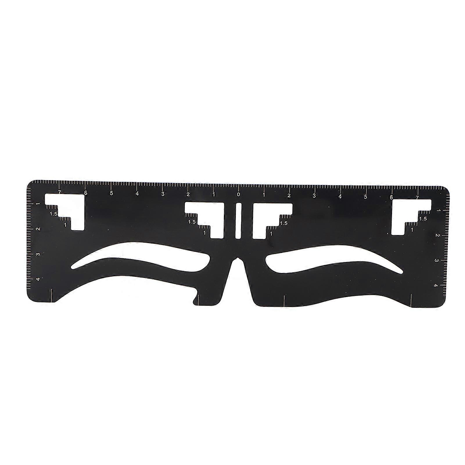 Eyebrow Balance Ruler Black Stainless Steel Smooth Edge Portable For Beginner Brow Shape Design