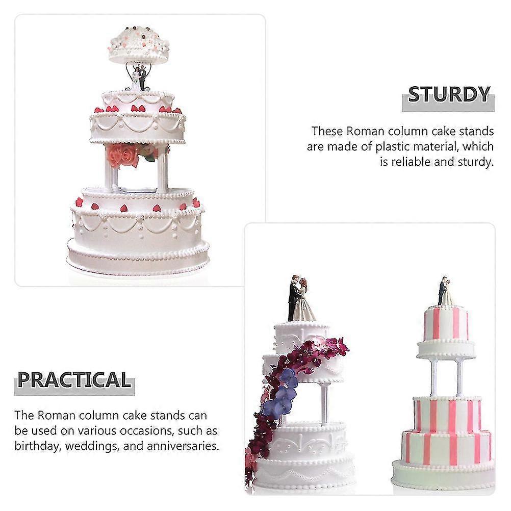 12 Pcs White Cake Stand Decorative Pillars Columns Roman Wedding Pillar ...