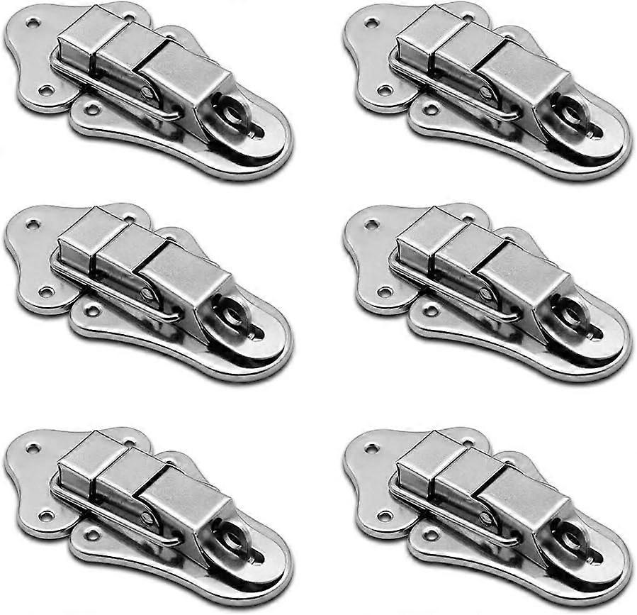 6 Pieces Lever Latch Spring Catch Latch Toggle Stainless Steel Drawer Hardware For Tool Chest Suitcase and Trunk