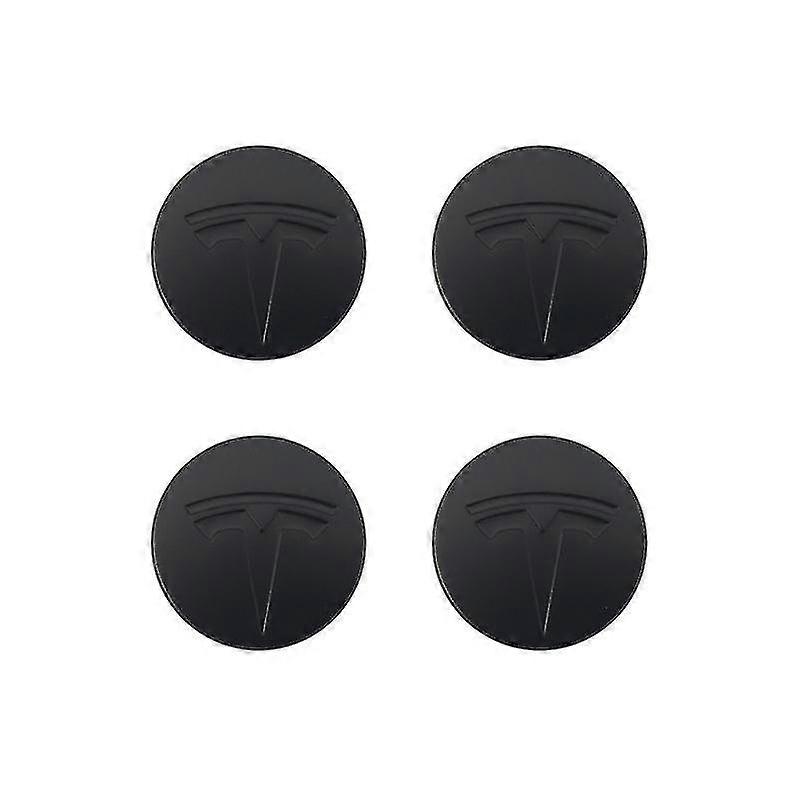 Hub Center Protective Cap, compatible avec Tesla Model 3, Noir (quatre Pack)