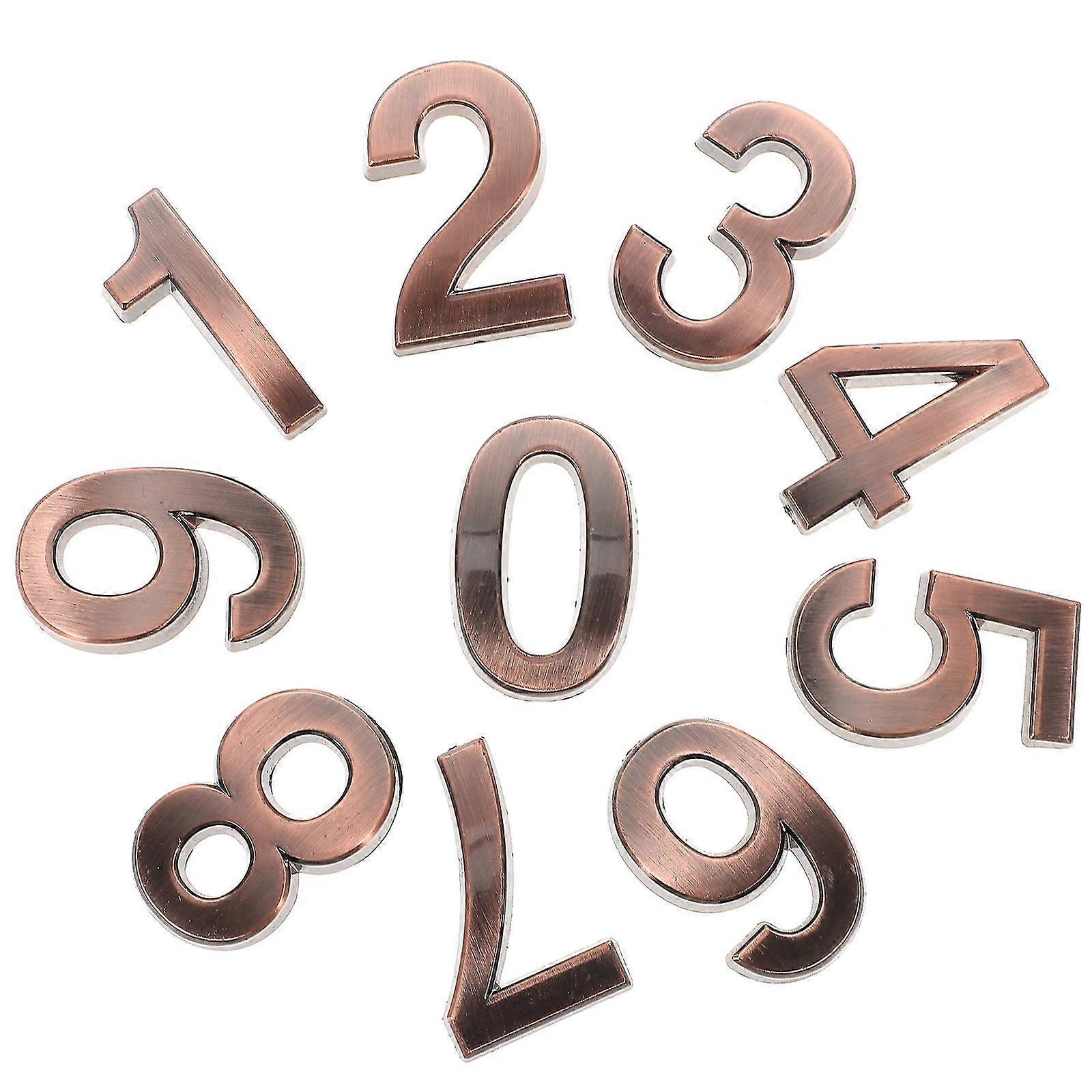 10pcs House Numbers Address Numbers Adhesive Door Numbers Hotel Door Numbers (0-9)