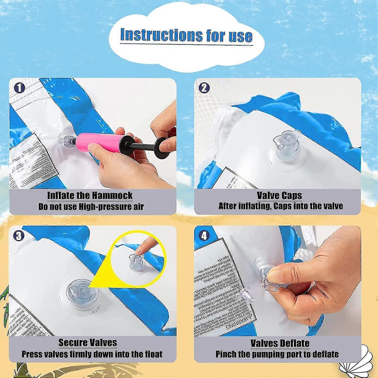 Floating Hammock Pool Inflatable Hammock Multi Purpose 4-in-1 Floating ...