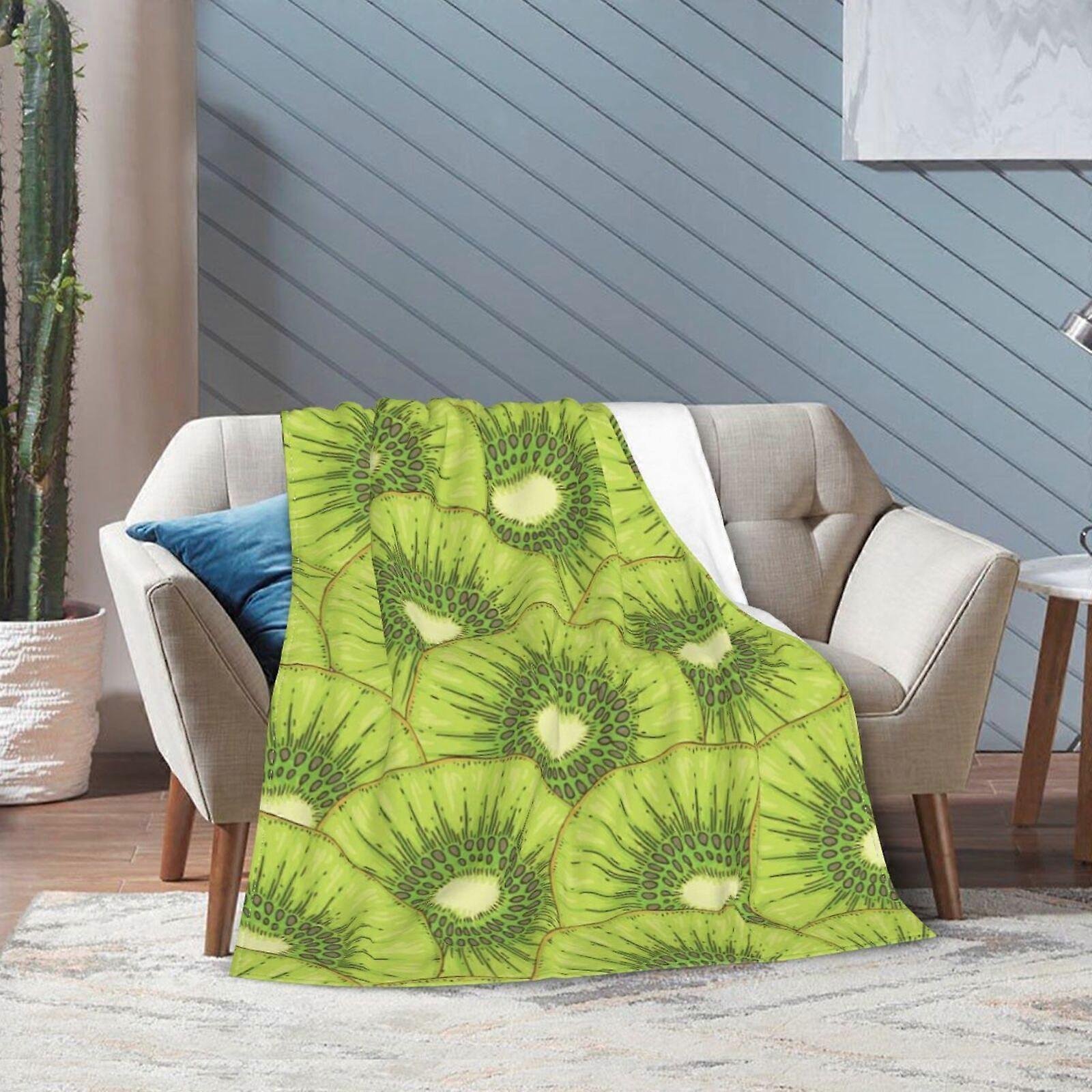 Kiwi Fruit Red Stripe Pattern 01 Throw Blanket for Couch Bed Travel Sofa All Seasons Flannel Blankets Soft Durable Lightweight 40 x 30 inches