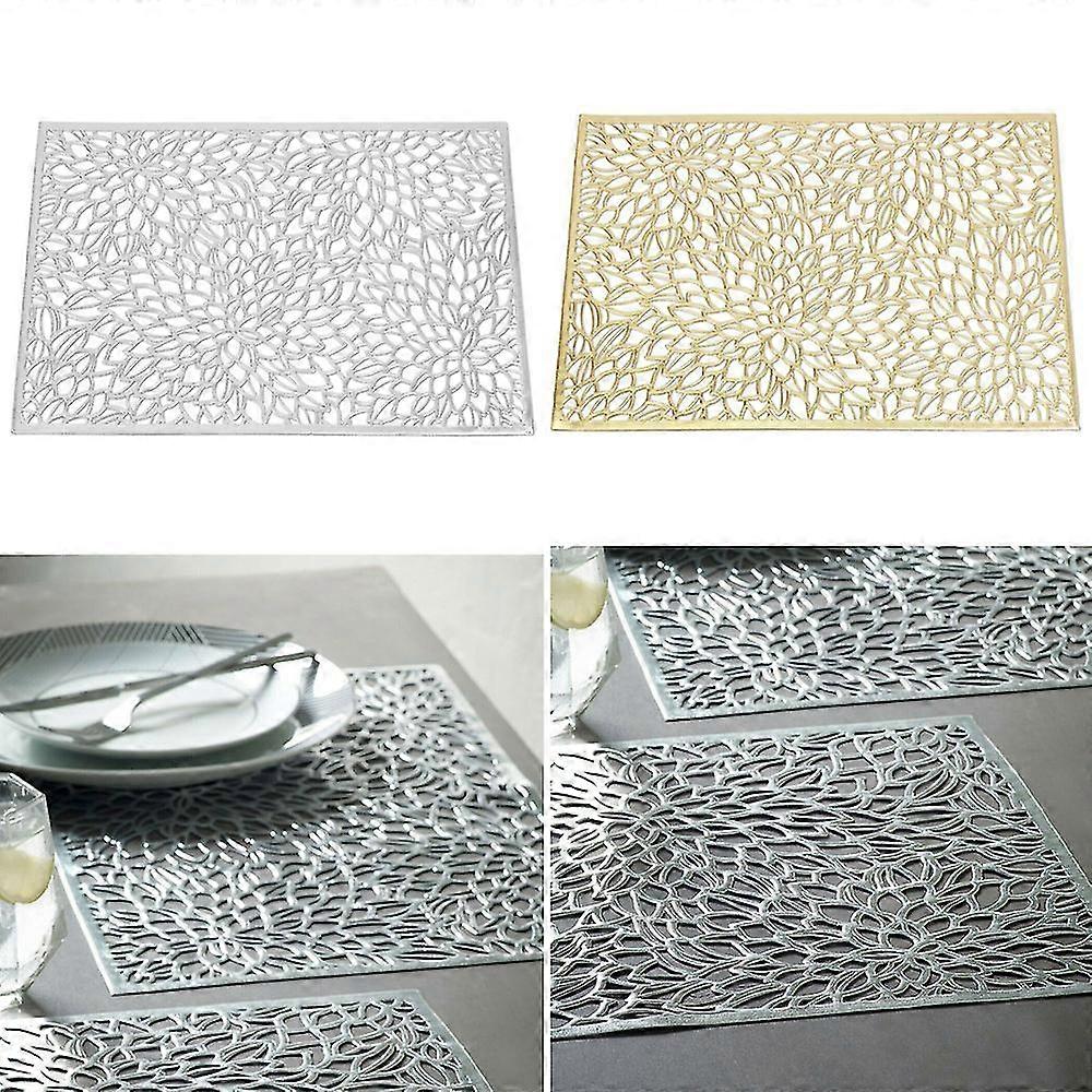 Dining Table Mats Rectangular Floral Placemat Wedding Home Kitchen Pad
