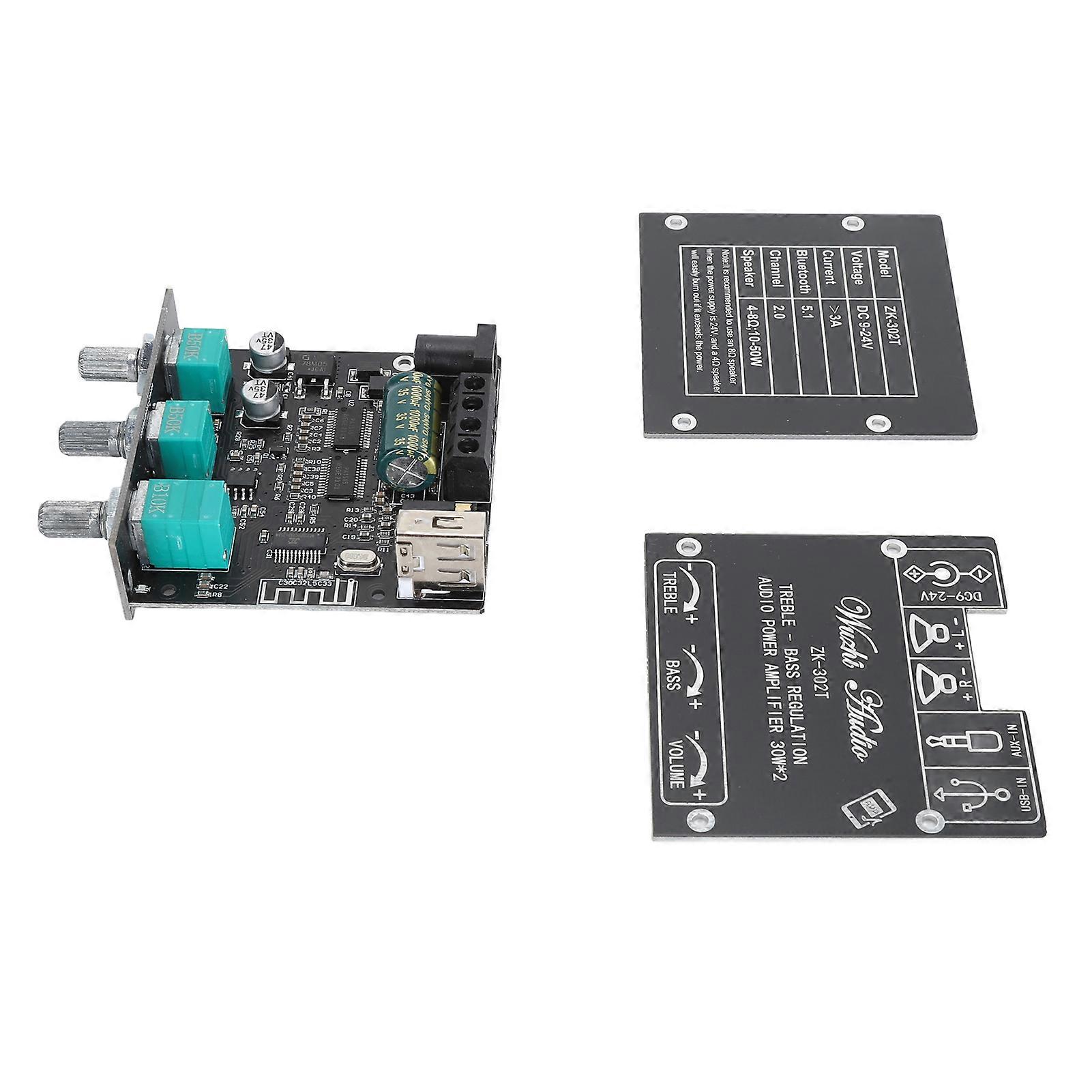 ZK 302T Bluetooth Amplifier Board Dual Channel 30W Plus 30W HiFi Power Amp Module with APP Control for DIY Speaker