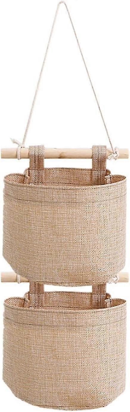 Hjem Vægdør Hængende Garderobe Opbevaringspose Stabelbar Organizer Diverse Container Magasin Lommer Soveværelse Supplie (Farve: Beige 2)