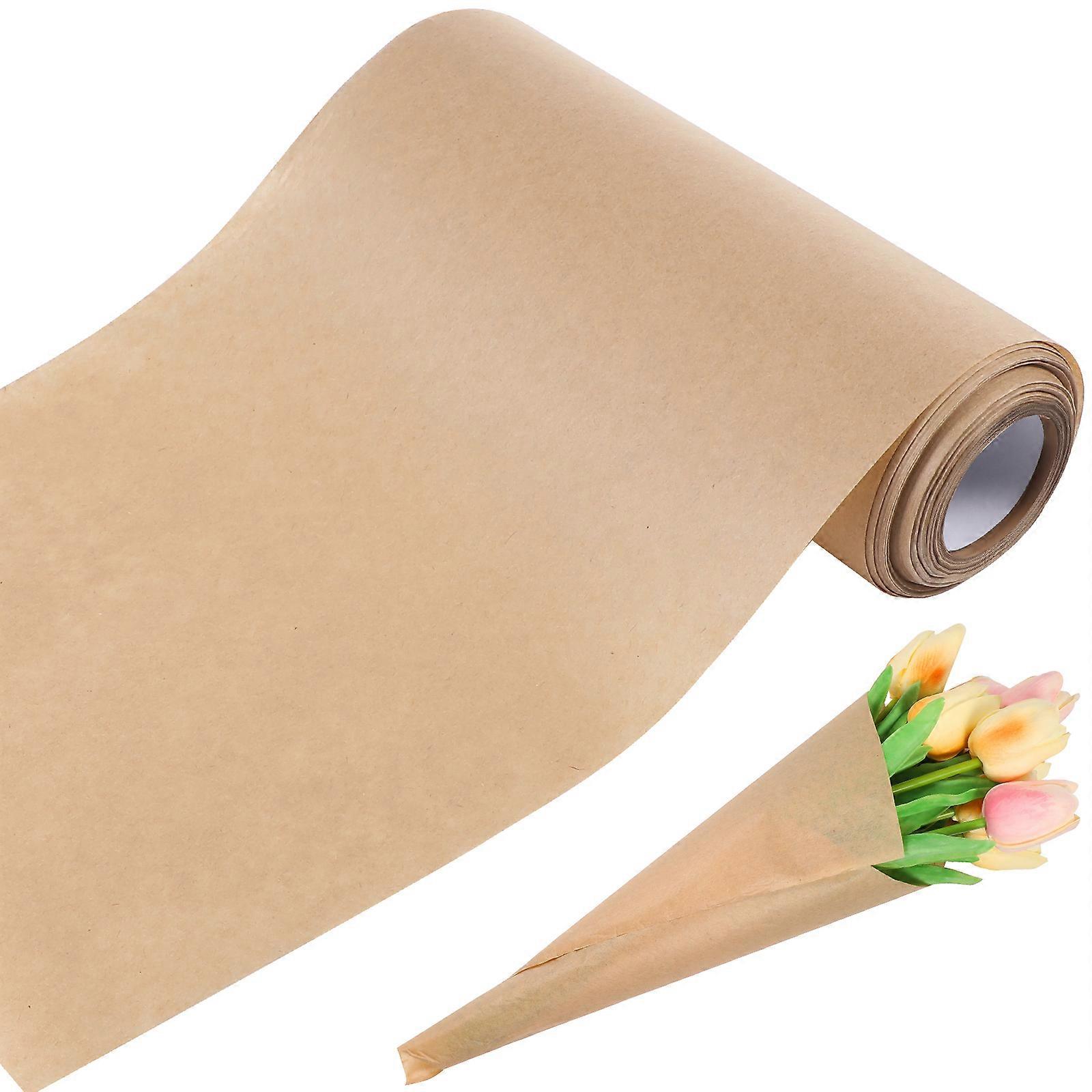 1 Roll Wrapping Paper Kraft Paper Flower Wrapping Paper Bouquet Wrap Paper Packing Paper Roll Brown Paper