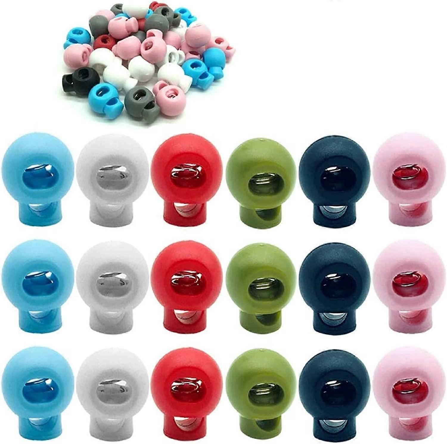 60 Pcs Plastic Drawstring Locks, Single Hole End Spring Loaded Stopper ...