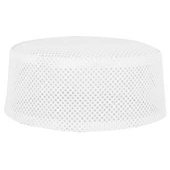 Polyester Mixed Cotton Cloth Muslim Prayer Hat Islam Man Embroidery Hat(White 56cm) YEMAA