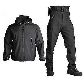 Chaqueta táctica para trajes de piloto de hombre Vellón Chaqueta militar impermeable Pantalones cargo Camping Ropa de caza