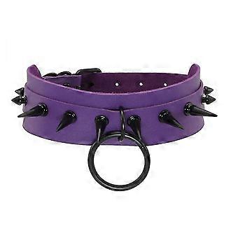 Vintage Punk Goth Studded Pu Lær Choker Choker Chain