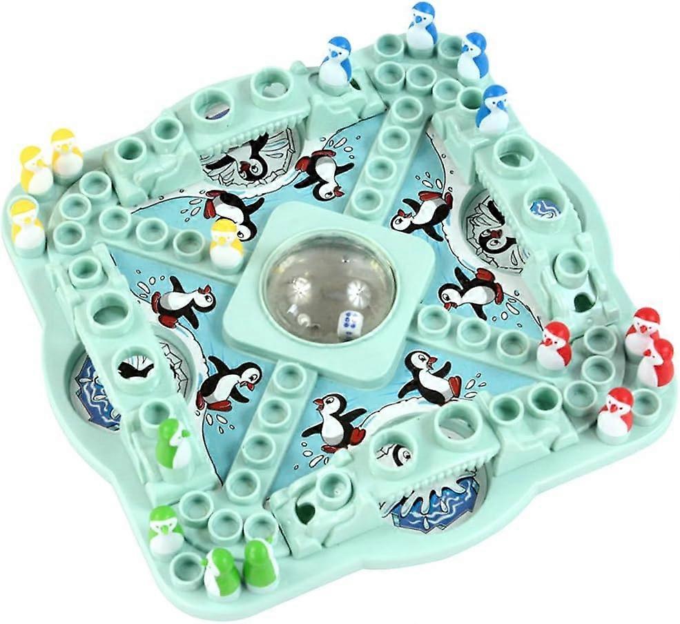 Penguin Flying Chess Board Game Interactive Board Game Traditional Family Fun Game Toys Educational Toy for Kids and Adults