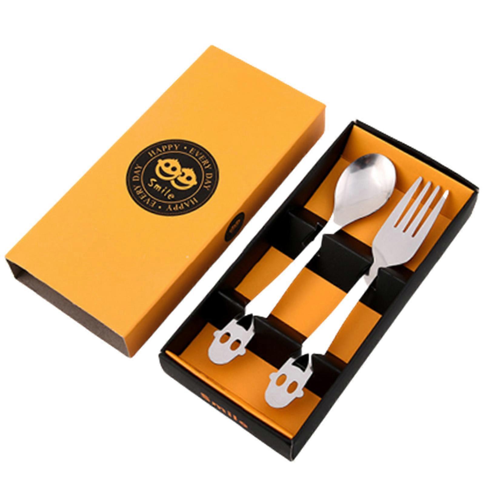 Chopsticks and Spoon Set with Non-Slip Design Long Handle Metal for Daily Life