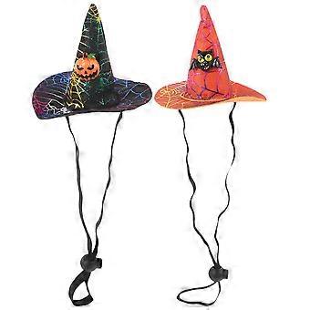 2Pcs Chien Halloween Chapeaux Animal Chat Chapeaux Chapeaux Réglables Pour Animaux Costume D’Halloween Animaux