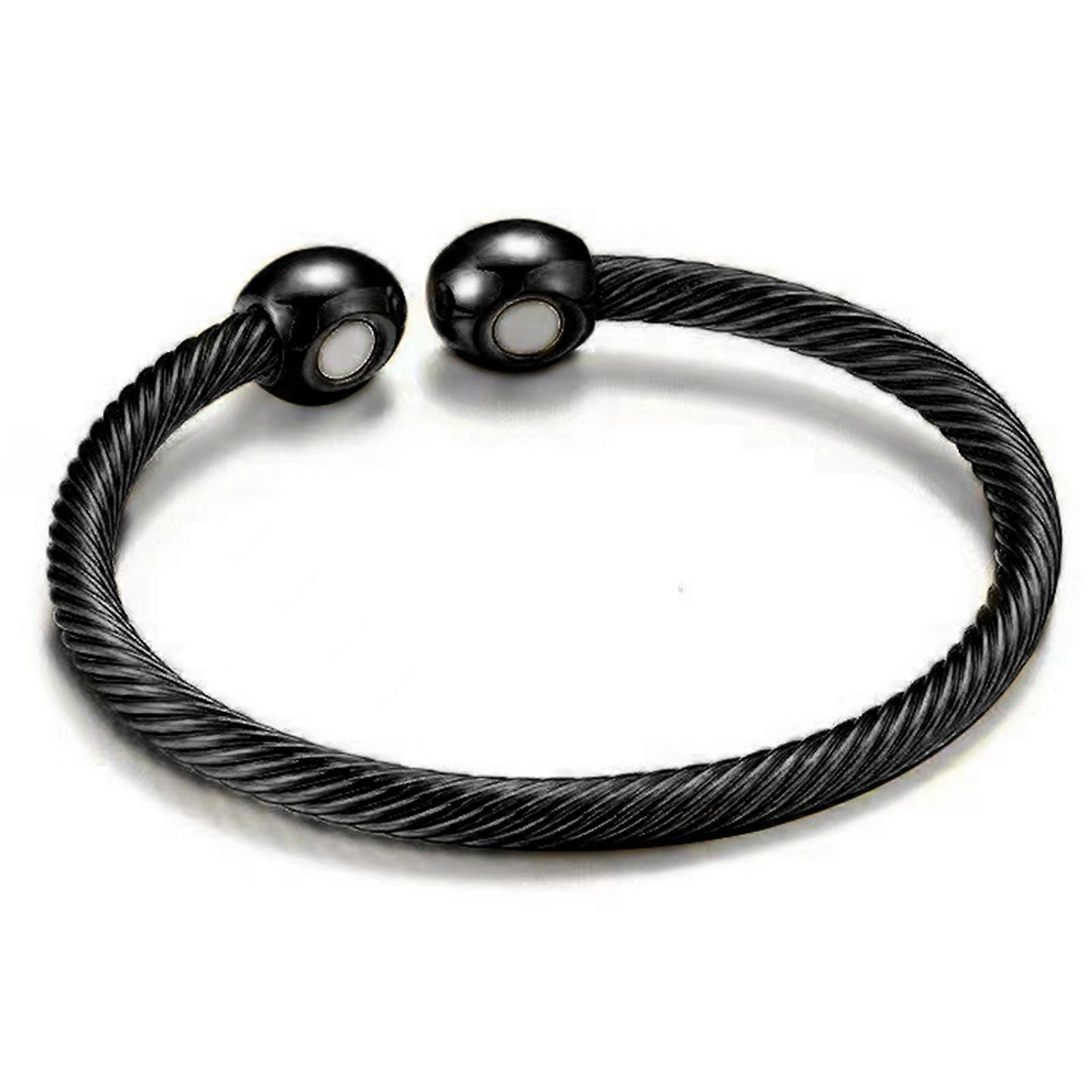 Open Magnet Bracelet Creative Screw Thread Pattern Hand Decor with Adjustable Size for Men and Women Daily Wearing