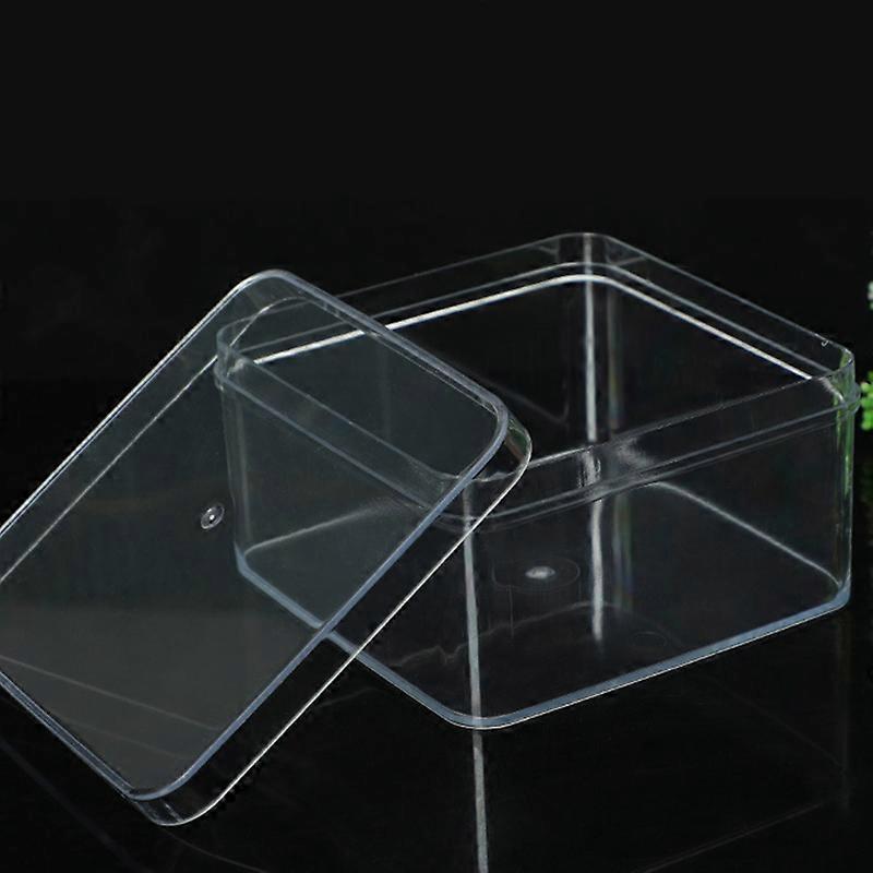 520ML Clear Plastic Box with Lid Square Organizers 10.5*10.5*5.8cm Stackable Storage Box for Gift