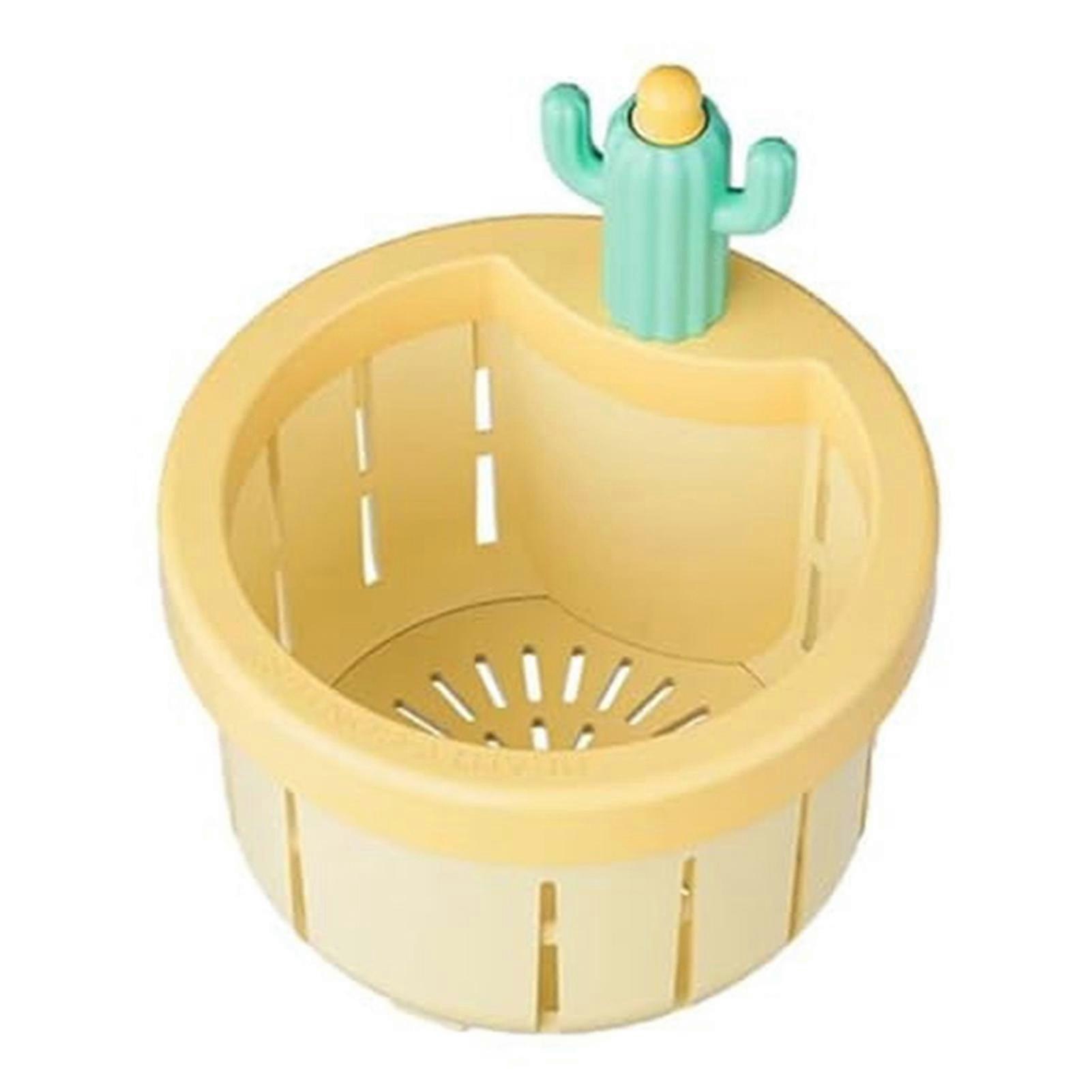 Kitchen Sink Drain Strainer with Cactus-Shape Handle Plastic Waste Filter for Kitchen Bathroom