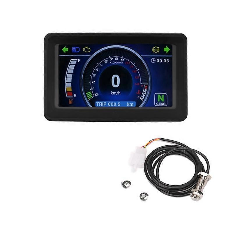 Combiné d’affichage LCD universel de moto Indicateur de vitesse remplaçable Instrument multifonction pour 1,2