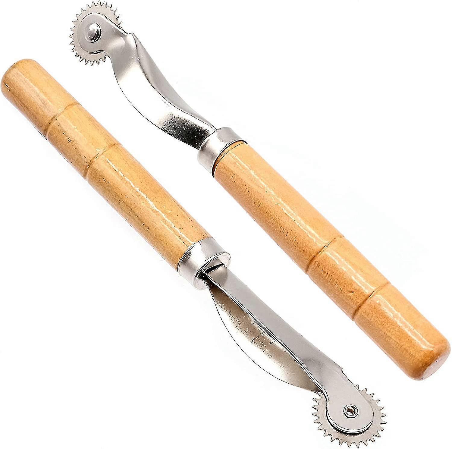 Tracing hjul syverktøy, rustfritt stål nål punkt tracing hjul med trehåndtak, skreddersy hjul, merkehjul, sy skjæreverktøy