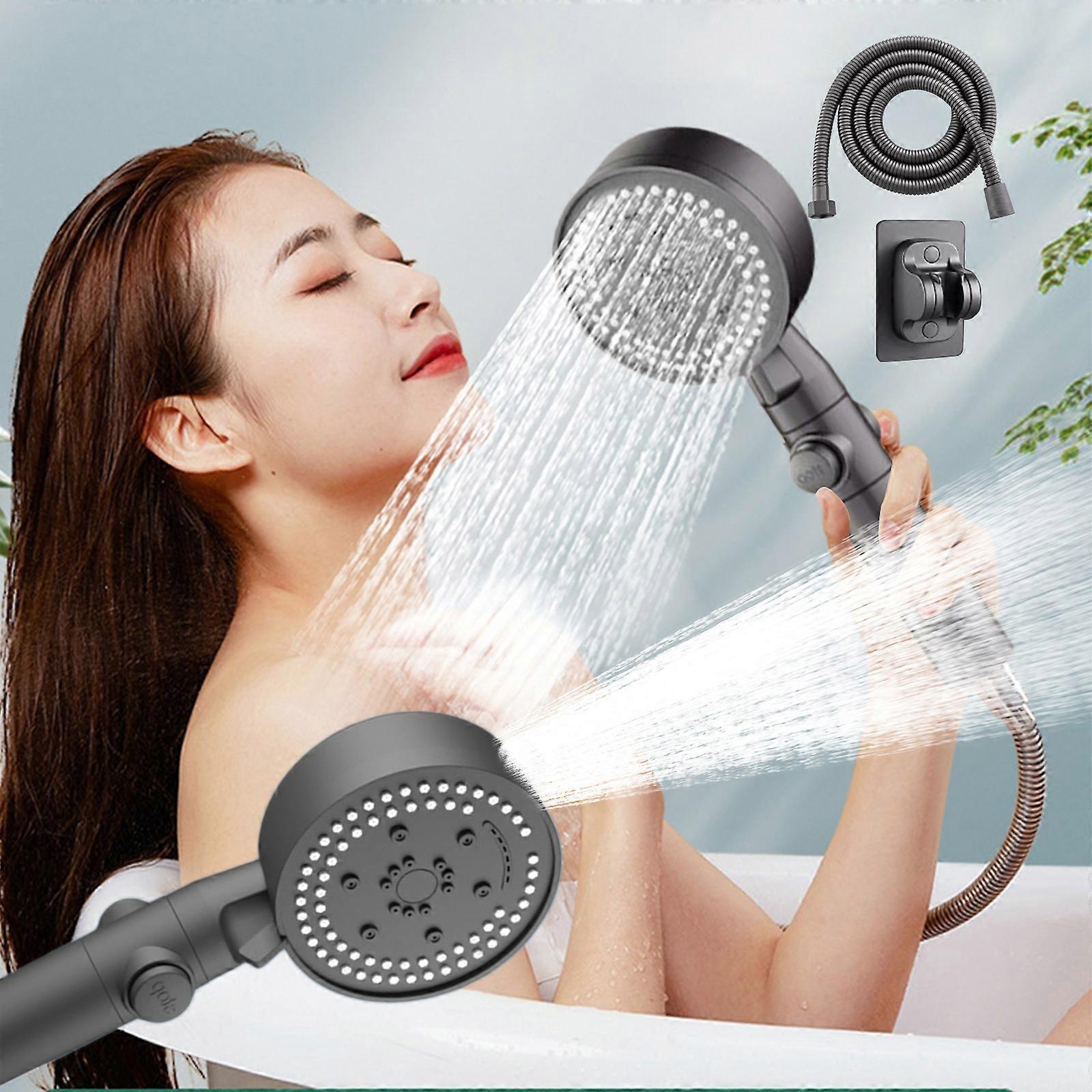 Shower Head With Handheld High Pressure 8 Spray Modes Body Coverage Powerful Rain Showerhead With 78in Long Hose And Adjustable Holders For Bathroom U