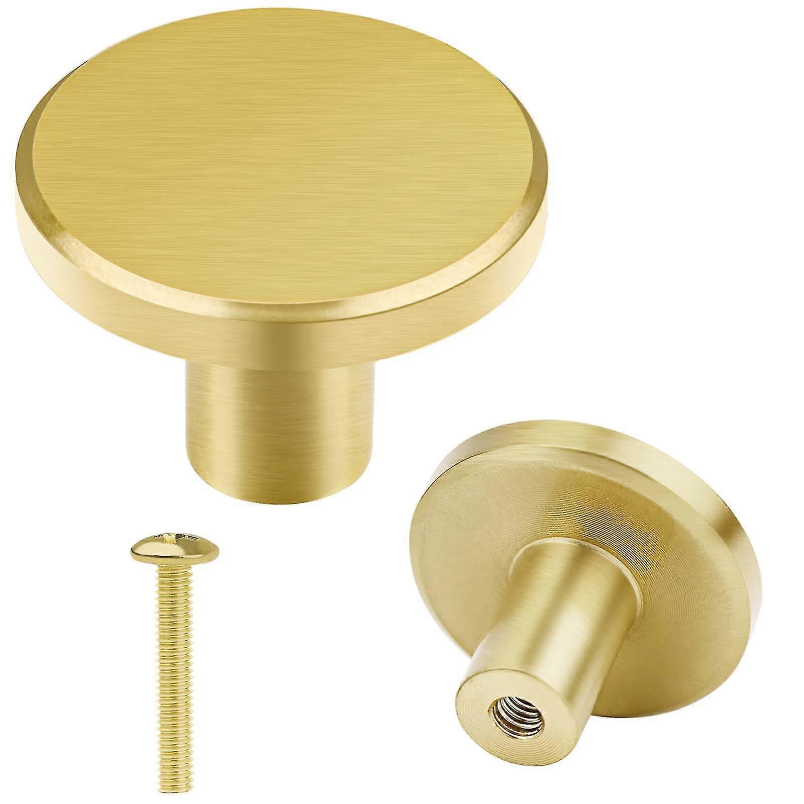 8 Pack Solid Brass Cabinet Knobs, Round Drawer Pulls, Door Handles For Kitchen Cupboard Cupboard