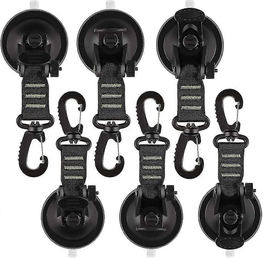 6pcs Suction Cup Anchor With Securing Hook Tie Down,camping Tarp Accessory Use For Car Awning
