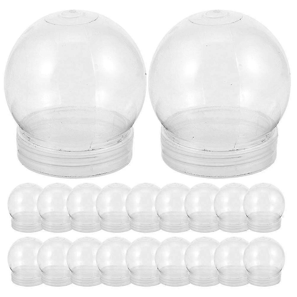 20pcs Clear Water Globes With Screw Off Caps Empty Snow Globe Making Props