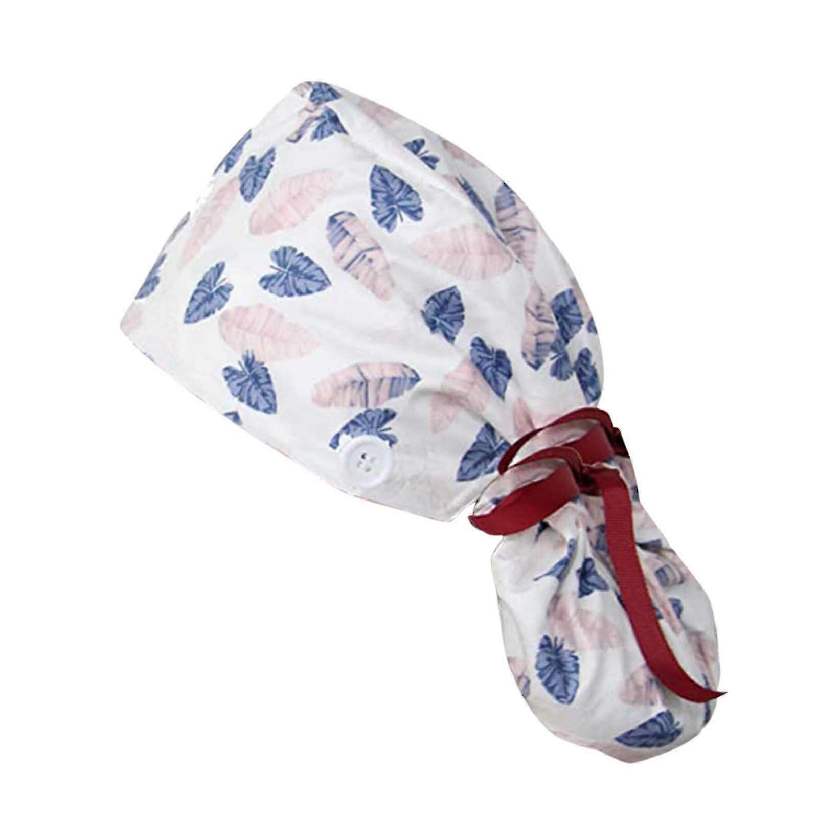 Scrub Cap With Buttons Bouffant Hat With Sweatband For Womens And Mens