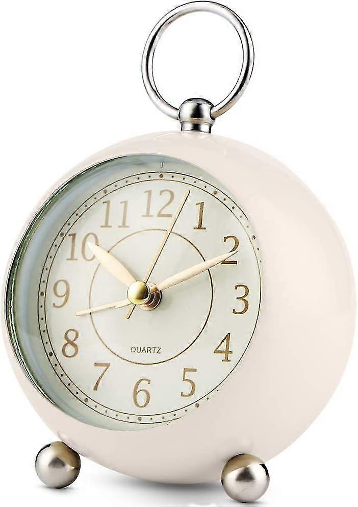 Silent Alarm Clock Bedside No Tick Battery Powered Analog Alarm Clock Bedroom Retro Simple