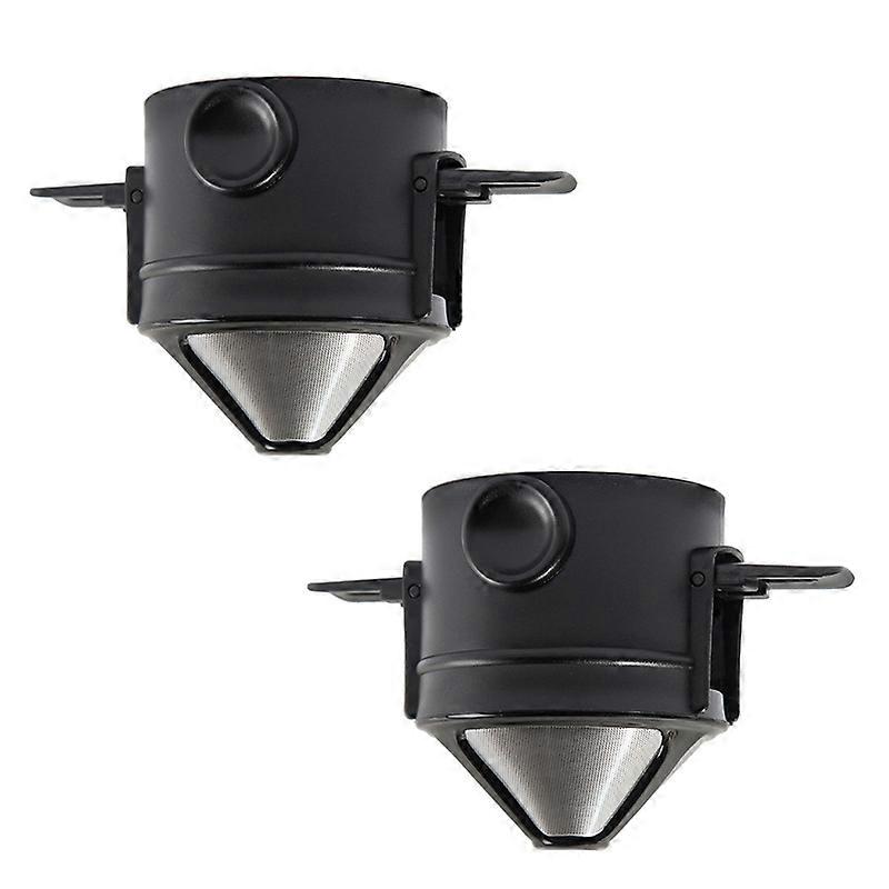 2Pcs Coffee Filter Paperless Double-layer Stainless Steel Foldable Tea Filter Cup for Home KAESI