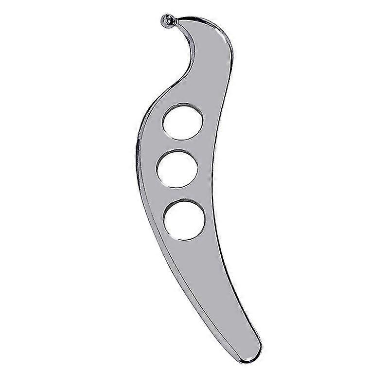 Stainless Steel Gua Sha Tool Manual Scraping Massager Physical Therapy Healthy Tool Myofascial Pain Release Tissue Mobilization1pcssilver