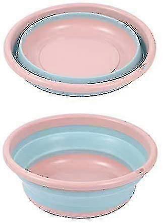 Portable Collapsible Silicone Wash Basin (pink Blue, Mini)