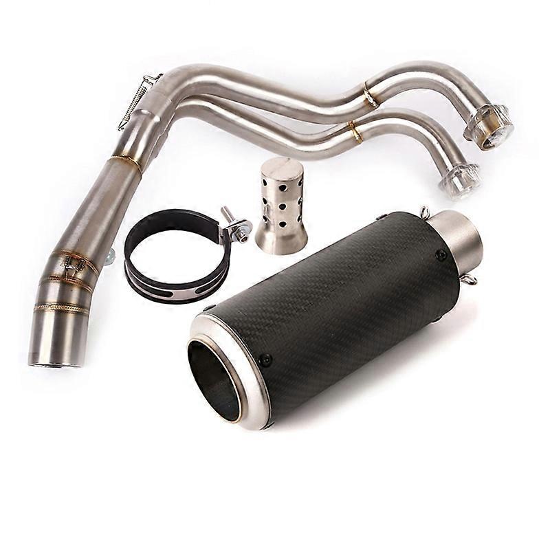 For Yamaha YZF-R7 MT-07 FZ07 XSR700 2014-2022 Full Exhaust System Header Mid Link Pipe 51mm Muffler Real Carbon Fiber Escape
