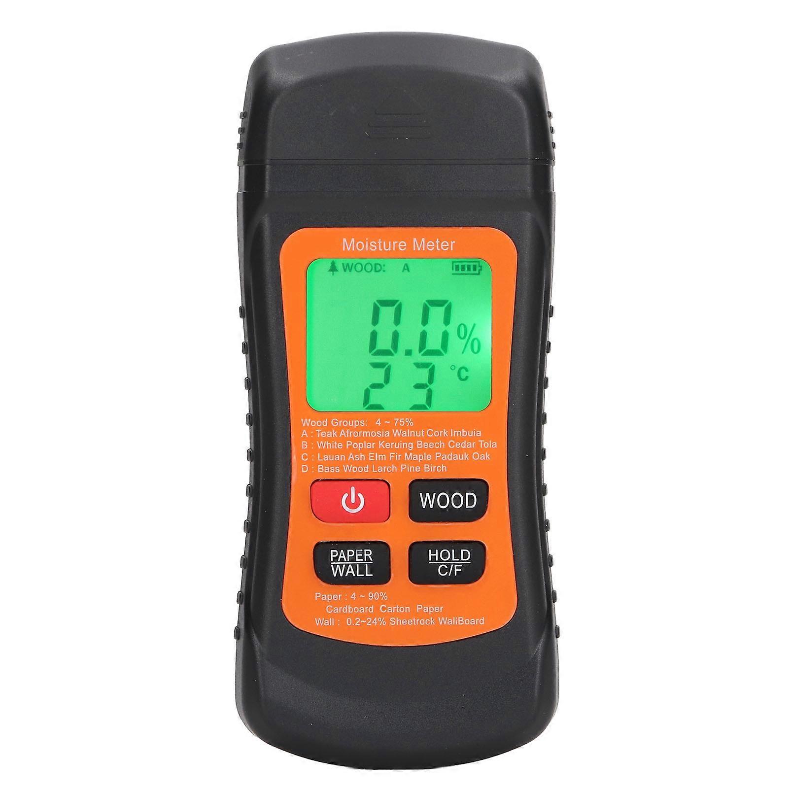 Wood Moisture Meter LCD Display Handheld Multifunctional Double Protection Moisture Tester for Industry
