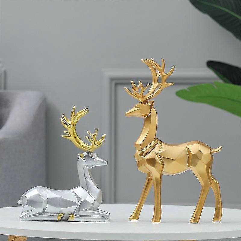 Resin crafts modern simple origami deer creative ornaments indoor soft furnishings home desktop gift ornaments origami deer - white trumpet