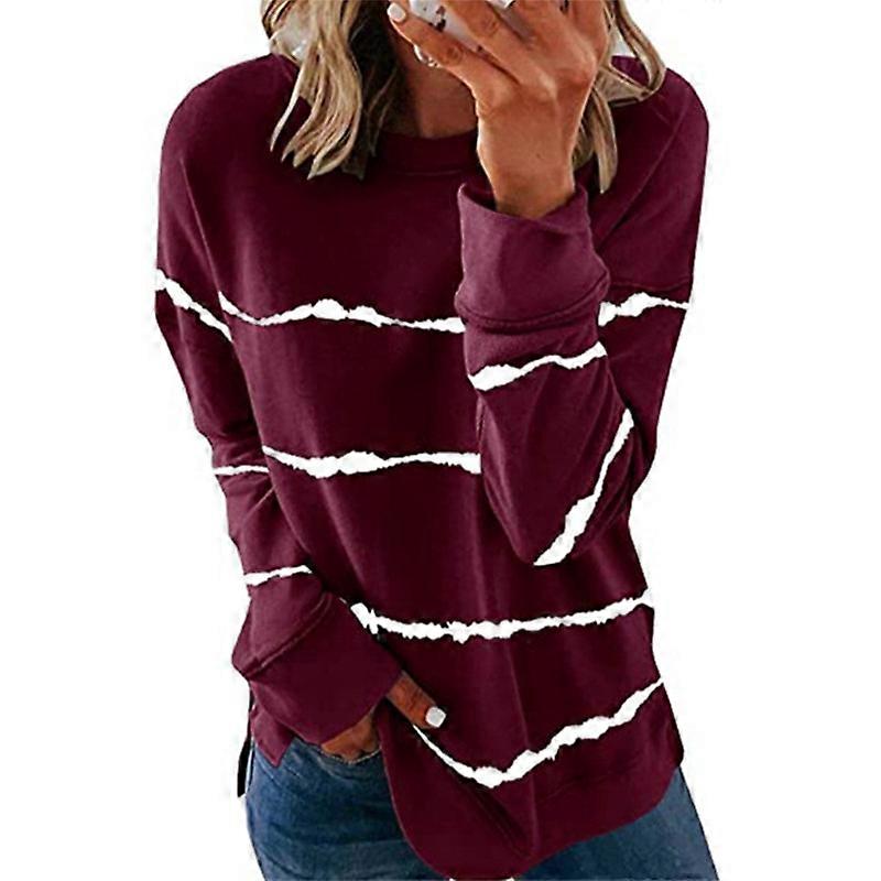 Womens Tops Casual Round Neck long Sleeve Solid Color Basic T Shirt