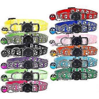 Adjustable Reflective Cat Collar, Quick Release Cat Collar, With Detachable, With Bell, For Kittens Cats, 12 Pieces Kit#d042471