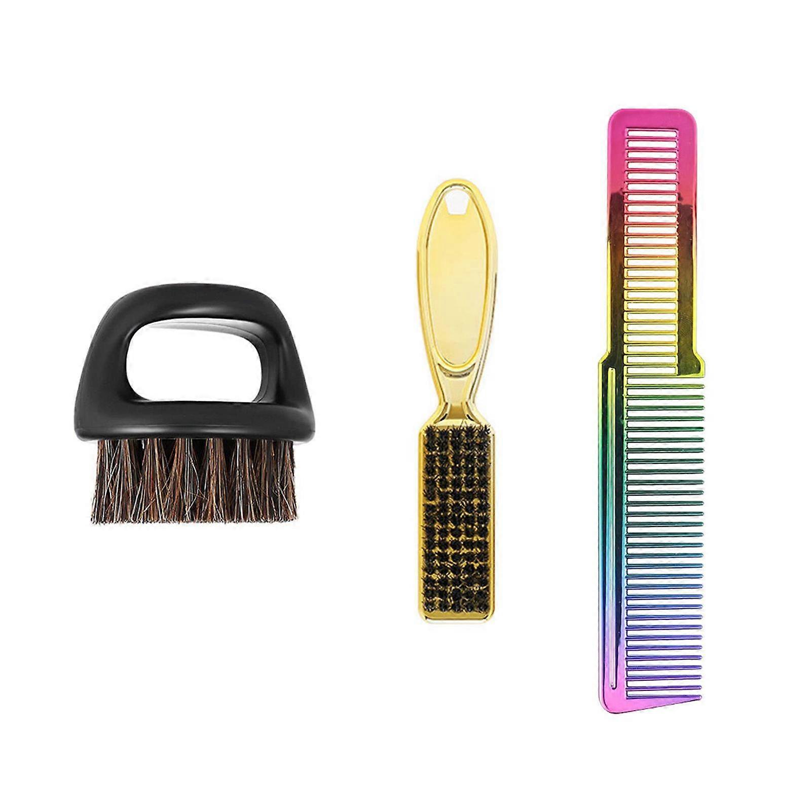 Barber Comb Set Professional Shaping Brush Finishing Brush Gradient Color