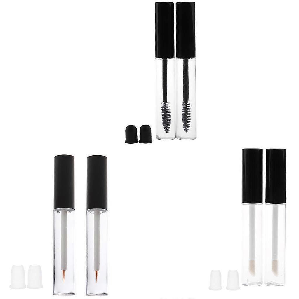 6pcs 10ml Plastic Refillable Empty Mascara Eyelash Growth Eyeliner Tube Liquid Lip Gloss Bottles Container