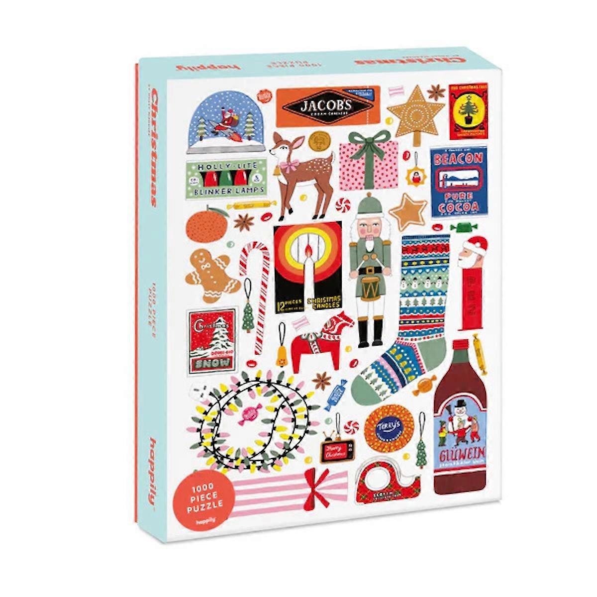 Happily Christmas Design 1000 Piece Jigsaw Puzzle