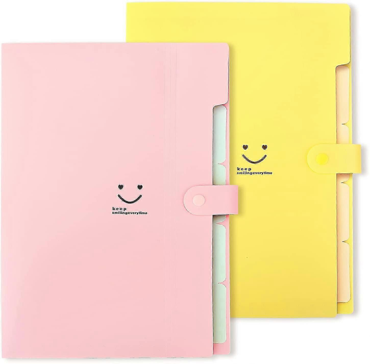 Expanding File Folders Pockets Letter A4 Paper Accordion Document Organizer For School Office, 2 Pack