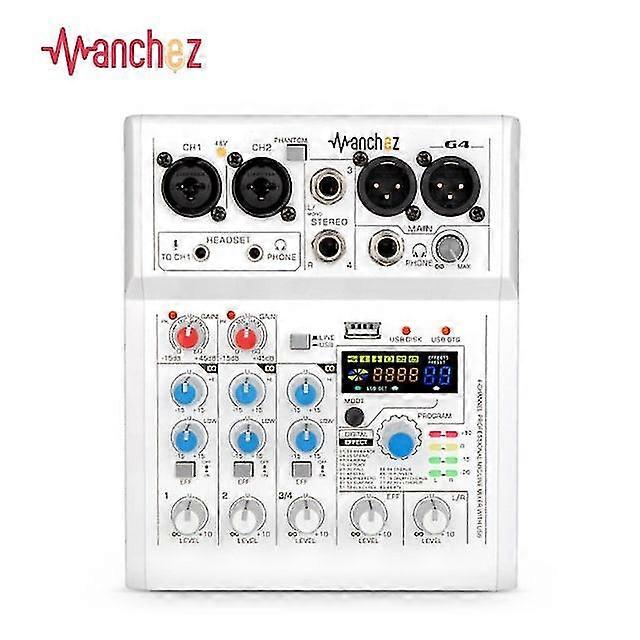 Manchez G4 Mini 4 Channel Sound Card Mixer Usb Console Dj Karaoke Smartphone Professional Computer Recording 48v