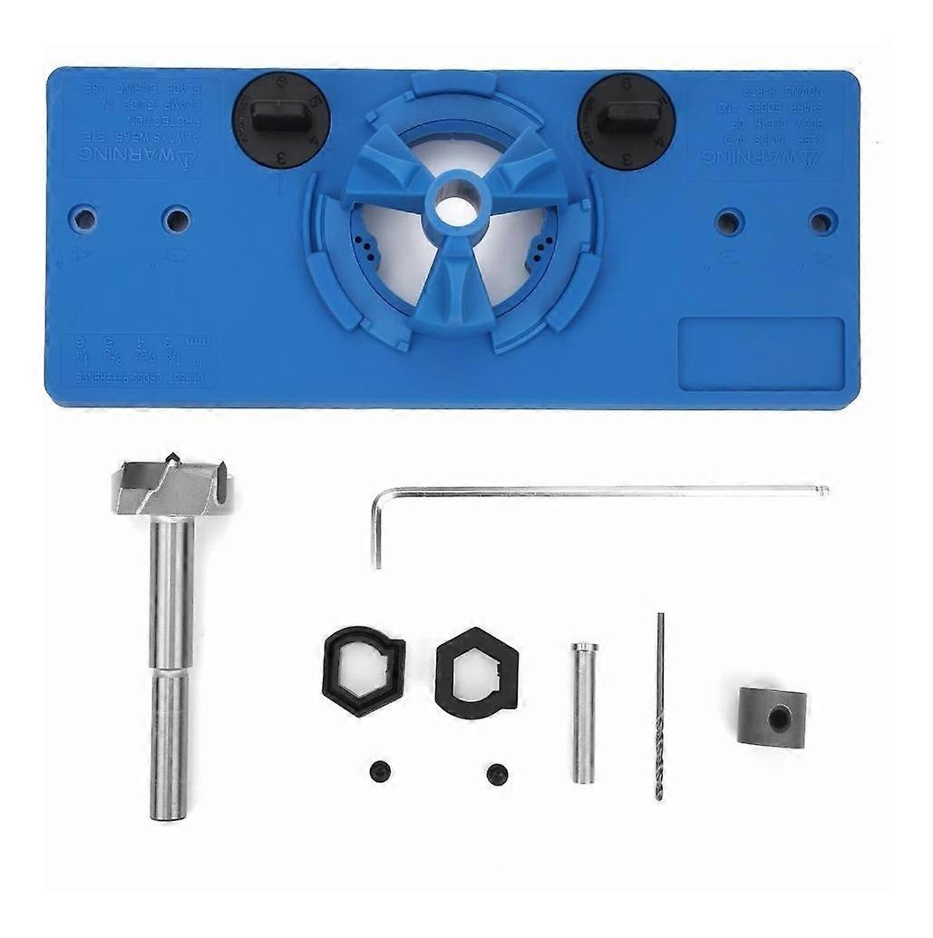 قالب دليل الحفر 35 مم ، فتاحة ثقب ميتري النجارة مناور المفصلي 35 مم محدد موضع المفصلي (أزرق) (1 مجموعة)