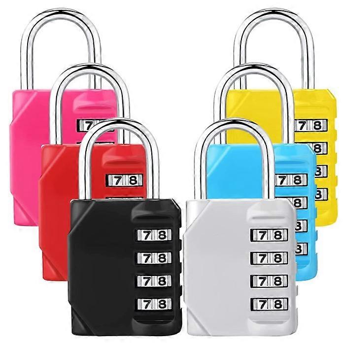 6pc Household Luggage Cabinet Door Lock Four-digit Password Security Padlock