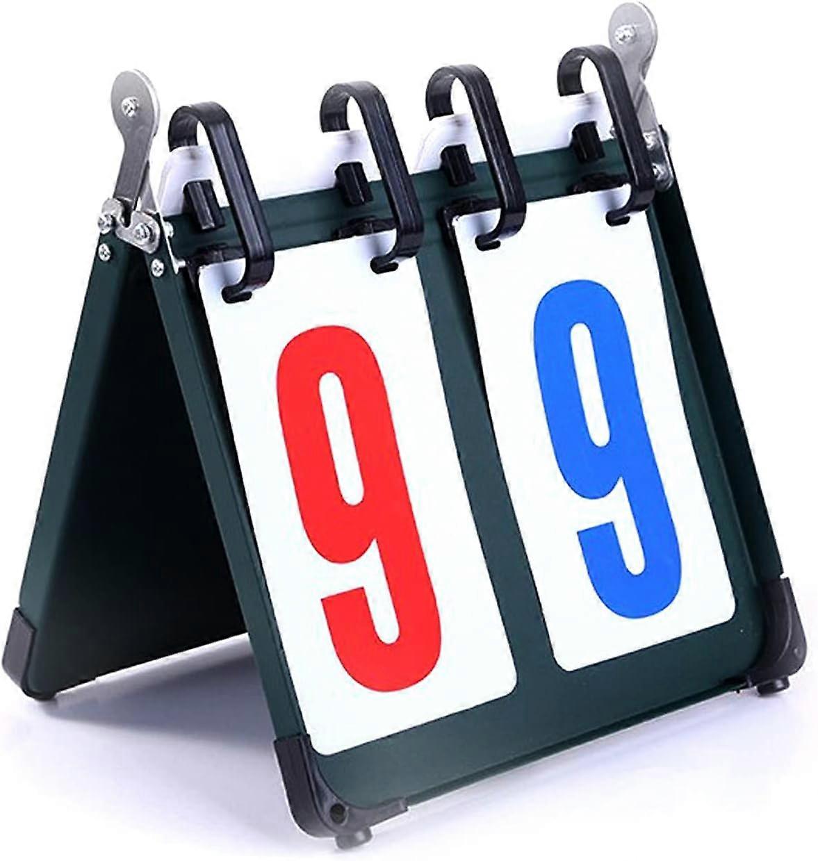 Match Scoreboard/Referee, 2 Group Score, Waterproof PVC Red and Blue Number Card, Steel Shell, Suitable for Various Competition Scores