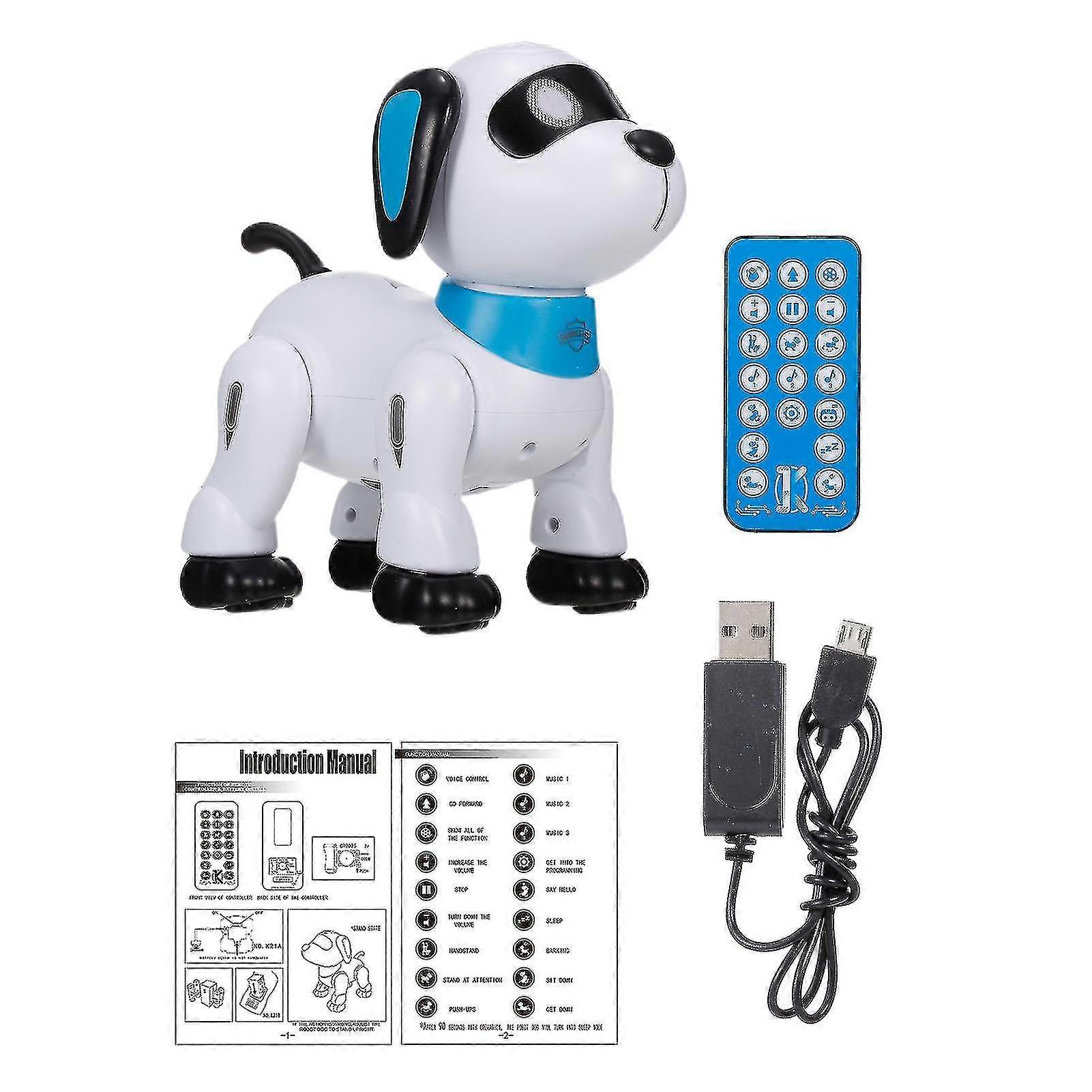 1 Set Remote Control Dog Realistic Looking Simulation Action Singing Function Easy To Control Rechargeable Plastic Smart Rc Puppy Robot Walking Dancin