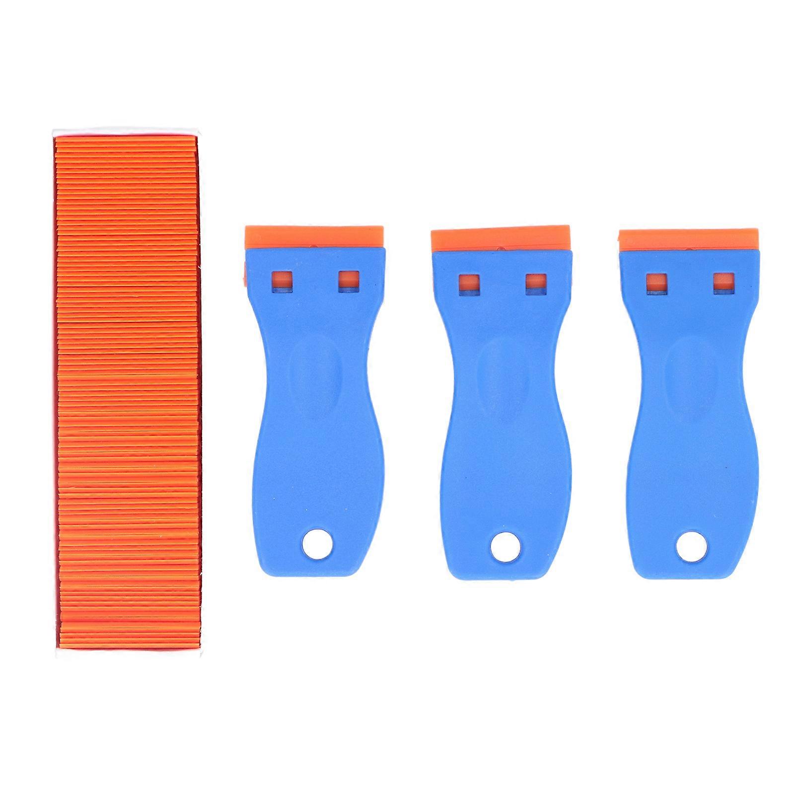 Razor Blade Scraper Tool with Comfortable Curved Handle for Paint Decal Removal