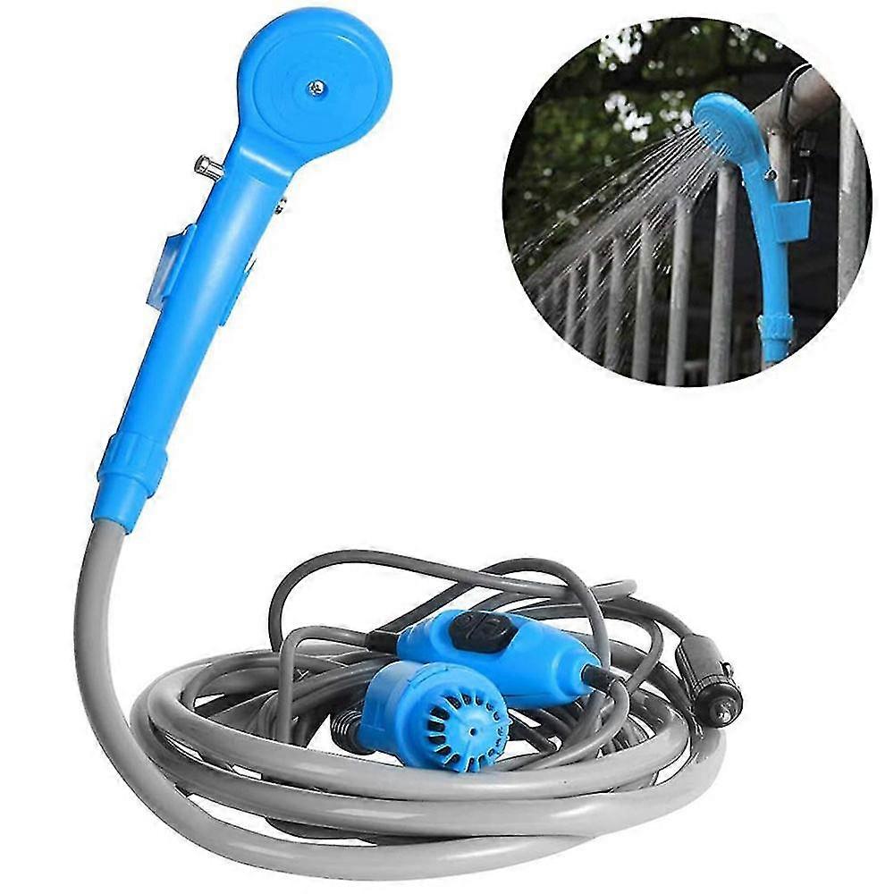 12v car cigarette lighter portable shower electrical pump,blue