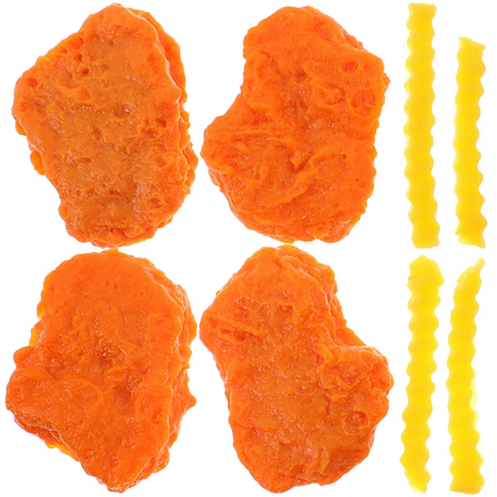 1 ensemble de fausses pépites de poulet frites artificielles frites cuits aliments cuits modèle échantillon de nourriture